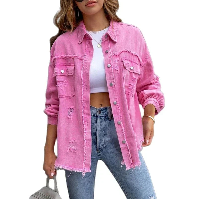 Boho-Chic Denim Jacket Women's Slim Fit Summer
