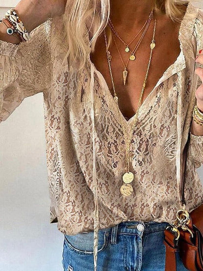 Women's Blouse V-Neck Loose Fit