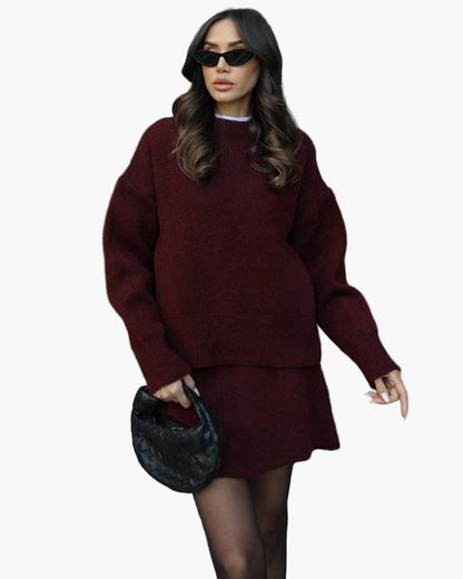 StrickOutfit Herbst Winter Modisch Elegant