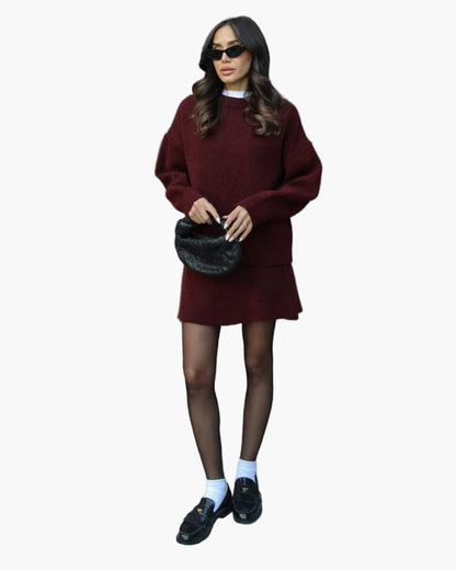 StrickOutfit Herbst Winter Modisch Elegant - IdealeKleiden