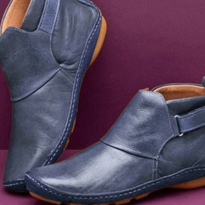 Chic Ankle Boots Leather Velcro Comfortable