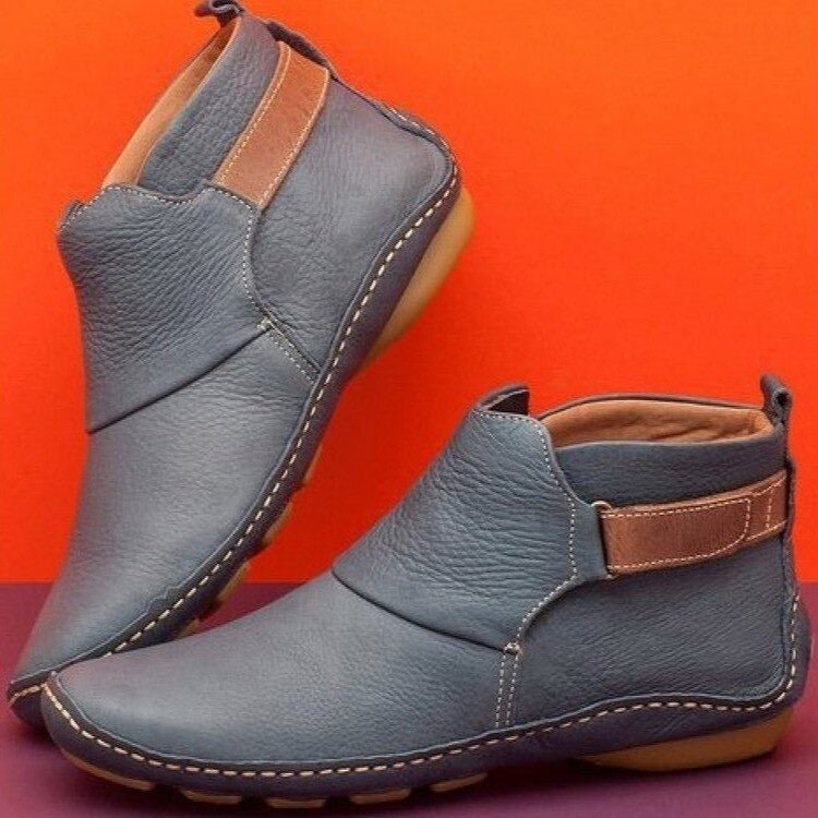 Chic Ankle Boots Leather Velcro Comfortable