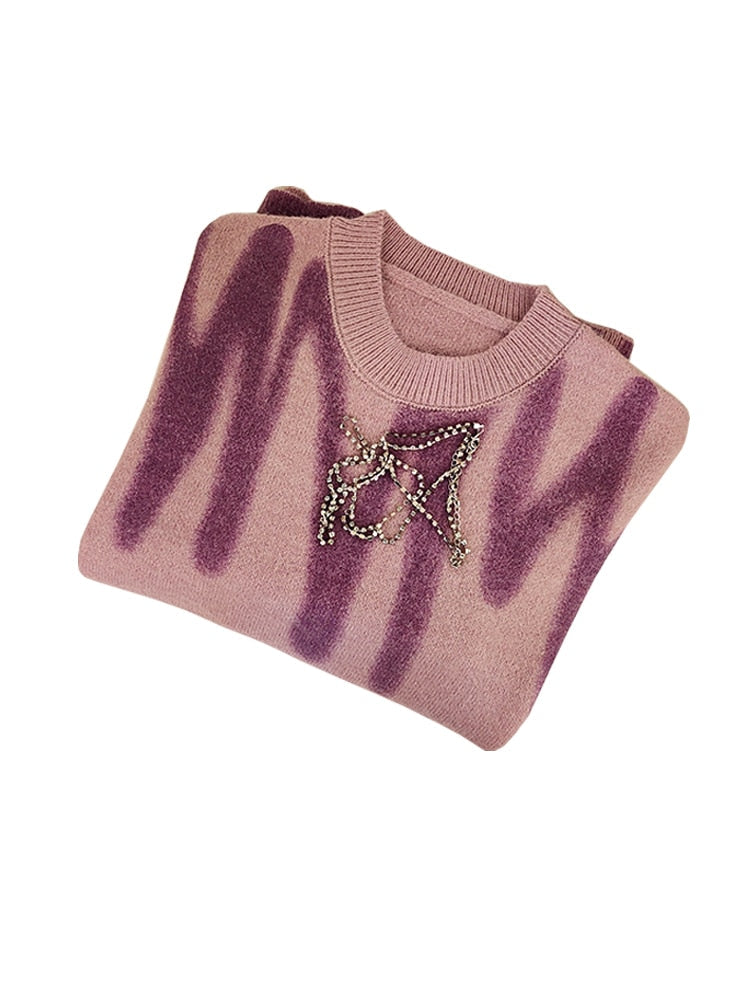 Women's Knitted Jumper Striped Design