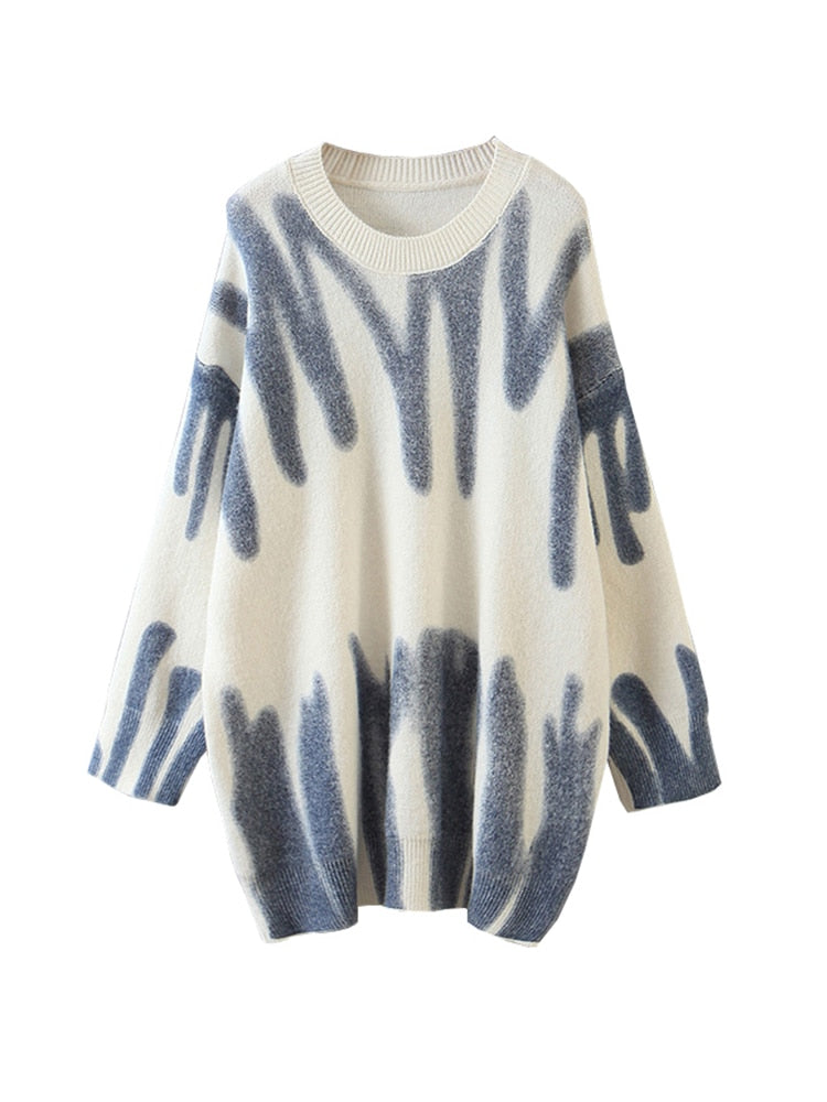 Women's Knitted Jumper Striped Design