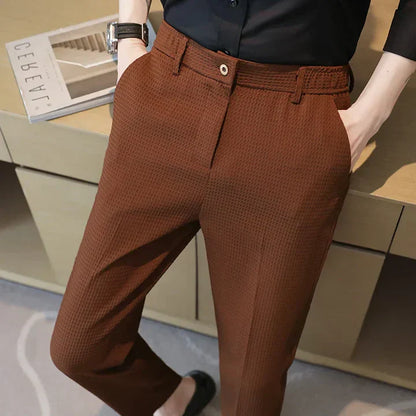 Casual Waffle Trousers Comfortable Leisure