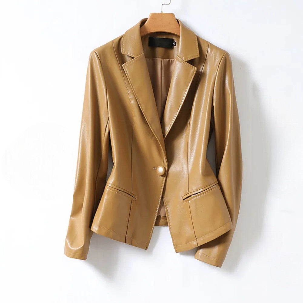 Elegant lamb leather blazer