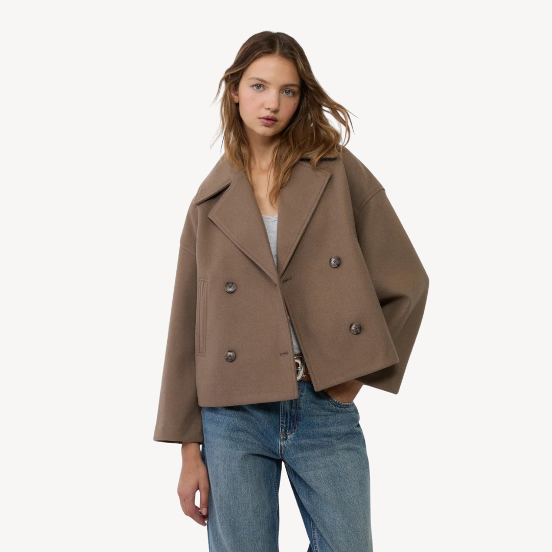 Women's Short Wool Peacoat Elegant