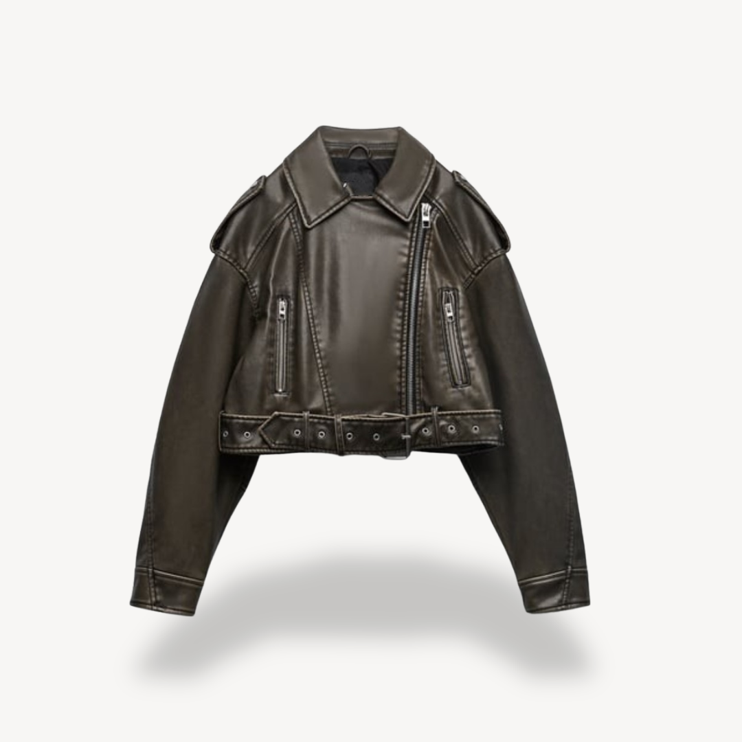 Women's Biker Style Leather Jacket