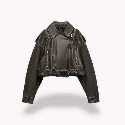 Women's Biker Style Leather Jacket