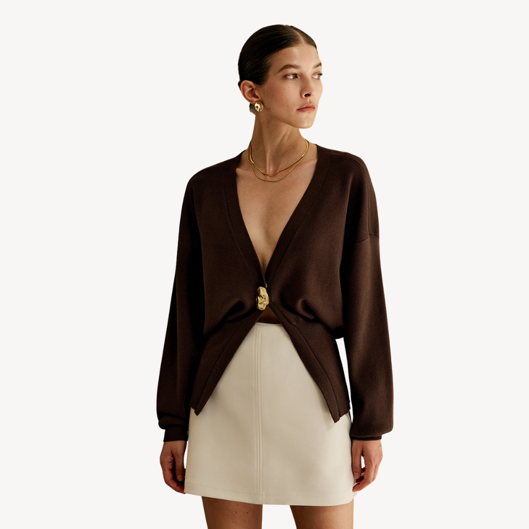 Women's Knitted Cardigan V-Neck Modern