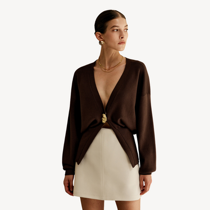 Women's Knitted Cardigan V-Neck Modern