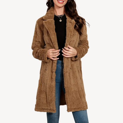 Women's Faux Fur Coat Double Breasted Elegant