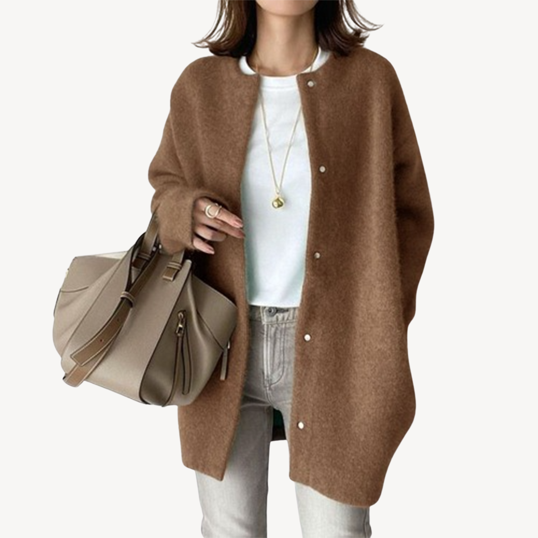 Women's Cardigan Button Placket Elegant