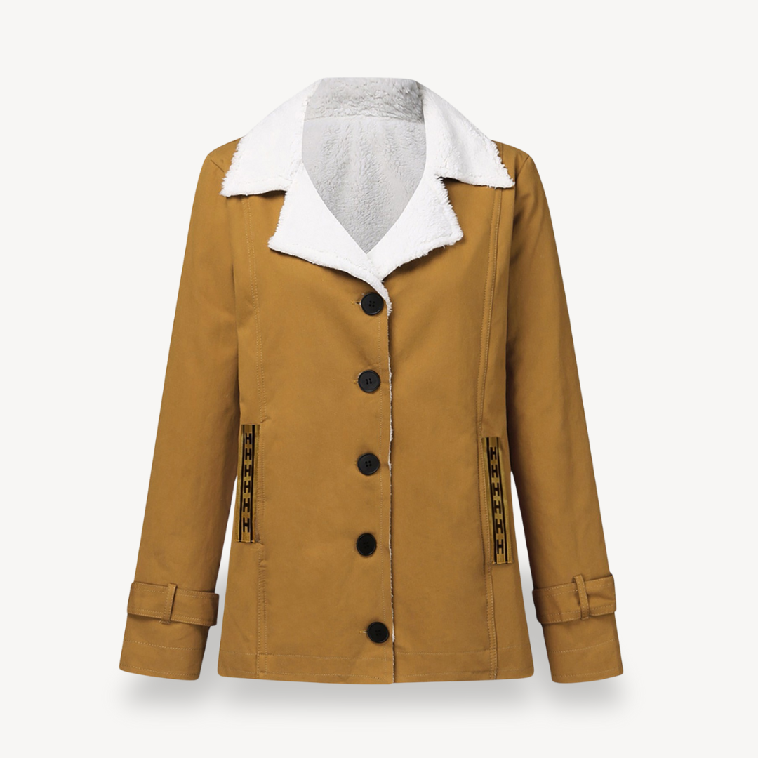 Women's Winter Coat Fleece Lined Buttons