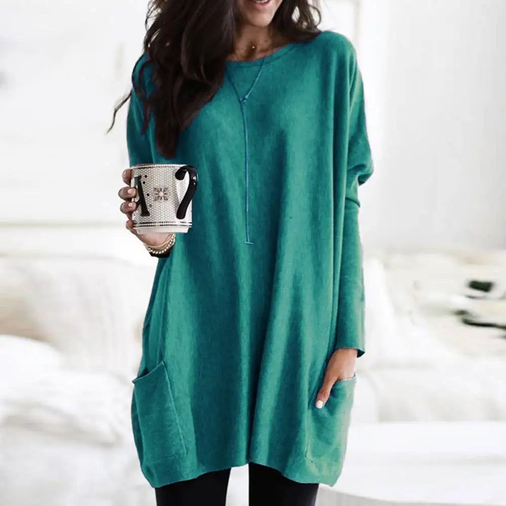 Oversized Pullover Long Sleeve Cotton Soft with Pockets