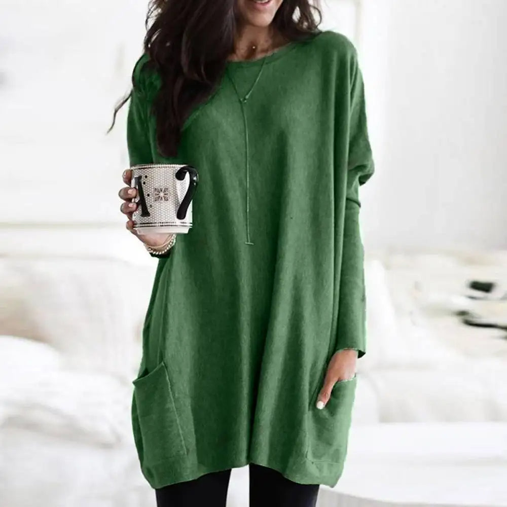 Oversized Pullover Long Sleeve Cotton Soft with Pockets
