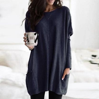 Oversized Pullover Long Sleeve Cotton Soft with Pockets