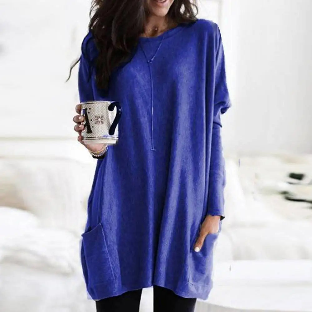 Oversized Pullover Long Sleeve Cotton Soft with Pockets