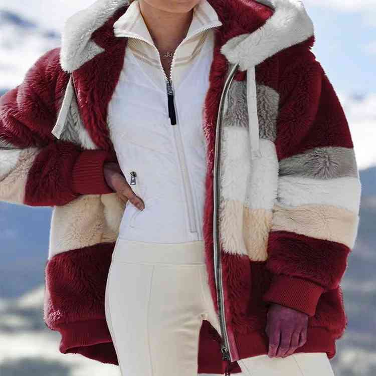 Fashionable Hoodie Color Block Design