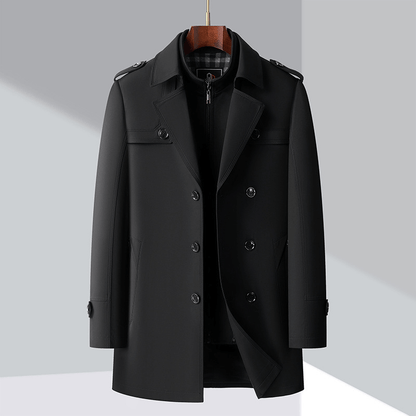 Modern Men's Double Breasted Trench Coat