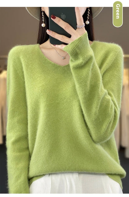 Comfortable Women's V-Neck Warm Winter Sweater