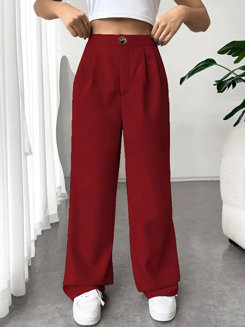 Lily - Women's Elegant Wide Leg Trousers