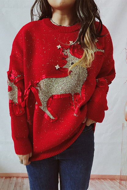 Christmas Sweater With Round Neck Long Sleeve