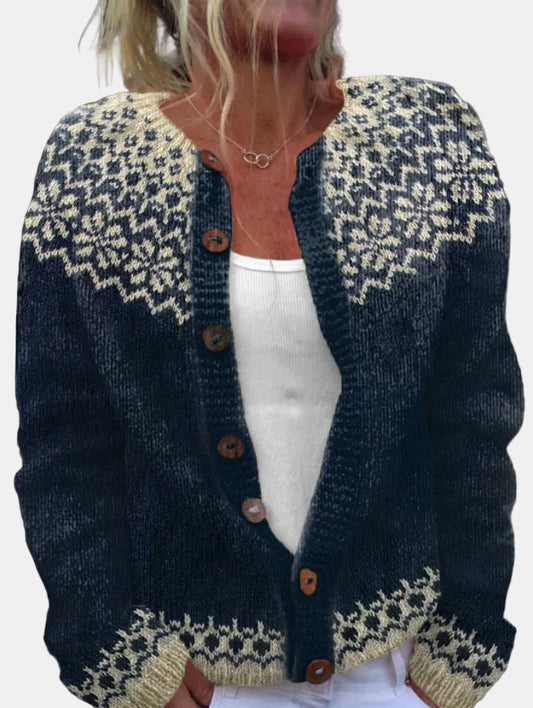 Elegante Strickjacke Dunkelgrau Damen - IdealeKleiden
