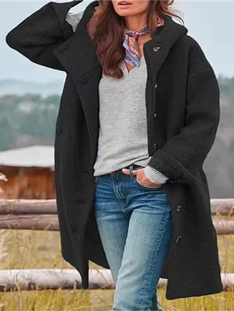 Warm Wool Jacket Women Hooded