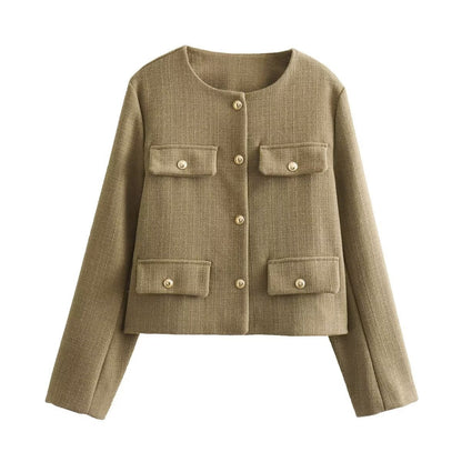 Elegant Blazer Jacket with Lapel Collar Design