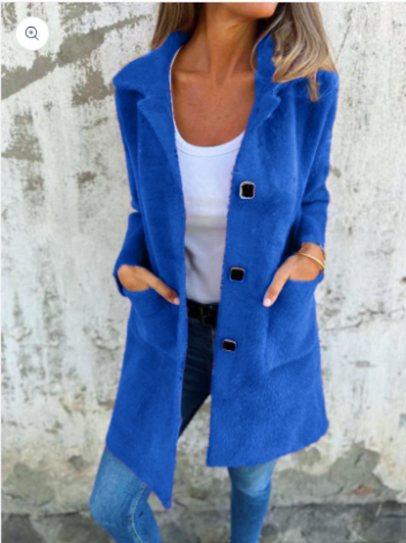 Long Women's Jacket Modern Buttons