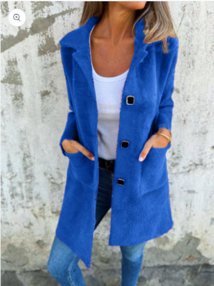 Long Women's Jacket Modern Buttons