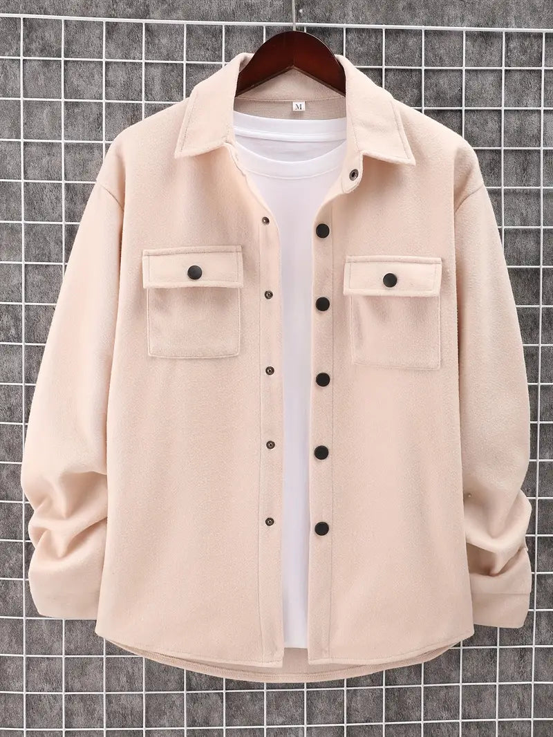 Men's Jacket with Chest Pockets Trendy Design