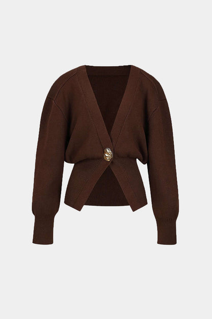 Damen Pullover Cardigan V-Ausschnitt Modern