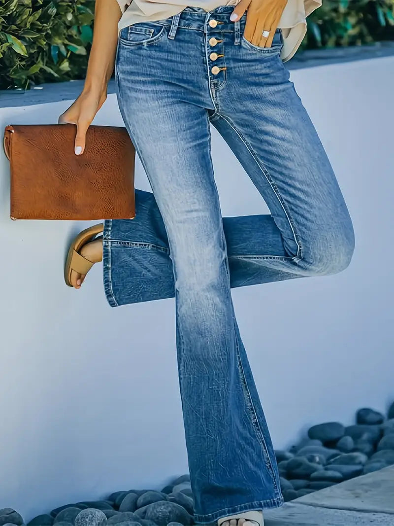 Lässige Hochtaille-Jeans Comfort Fit - IdealeKleiden