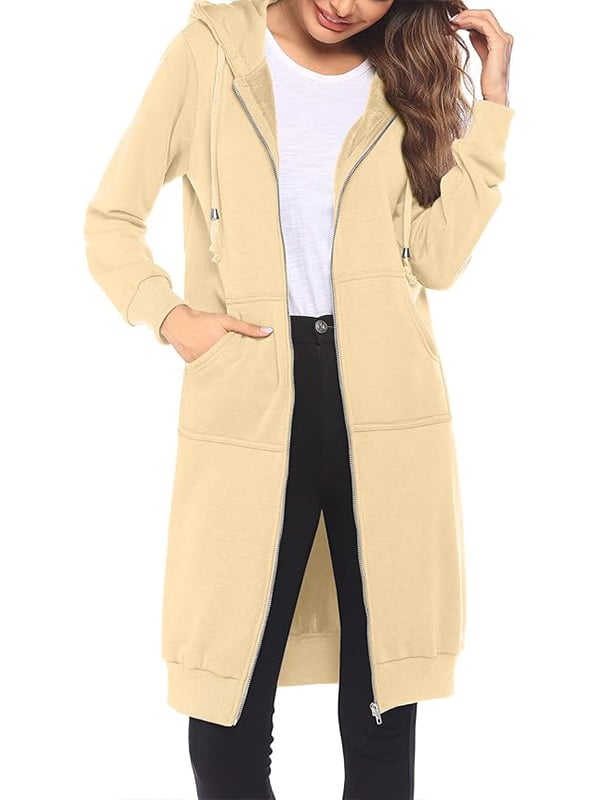 Women's Long Sleeve Hooded Zipper Jacket