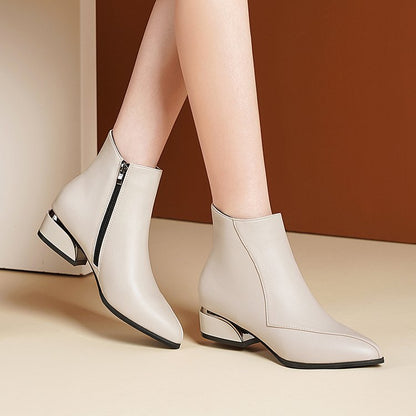 Women's Ankle Boots Chunky Low Heel