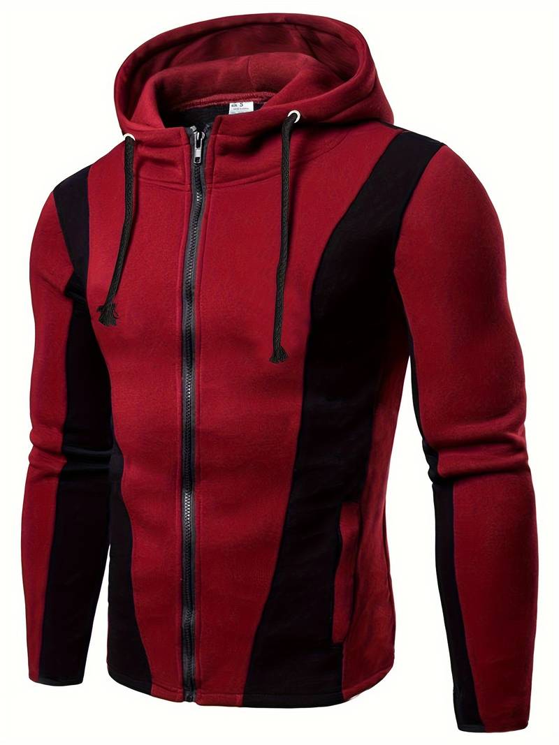 Stylish Herren Hoodie Farbblock Design - IdealeKleiden