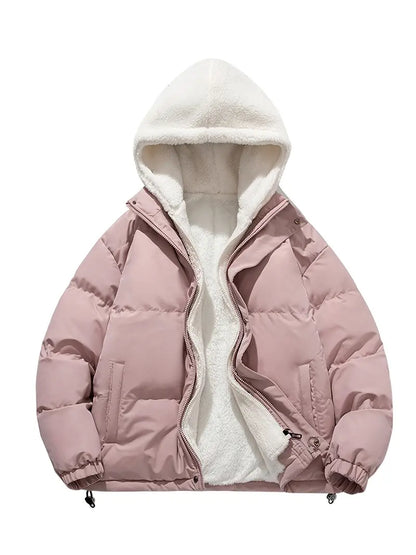 Stylish Winter Jacket Fleece Hood Warm