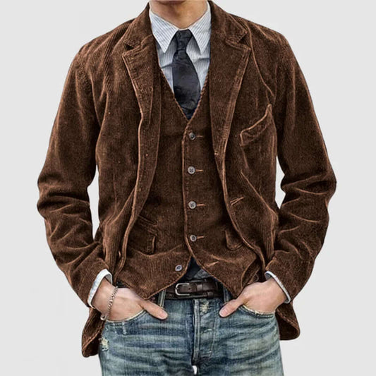 Herren Cordjacke Vintage Look Revers_design wird zu 
Herren Cordjacke Retro Stil Revers - IdealeKleiden