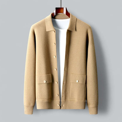 Men's Modern Black Cashmere Cardigan Jacket