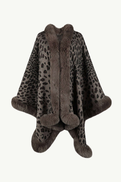 Stylish Poncho Leopard Print Oversized