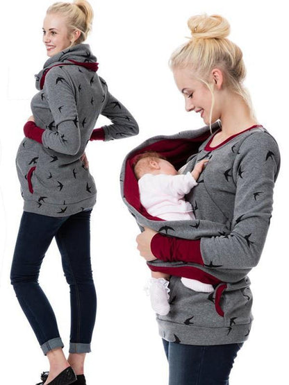 Maternity Nursing Sweater Practical With Floral Print
