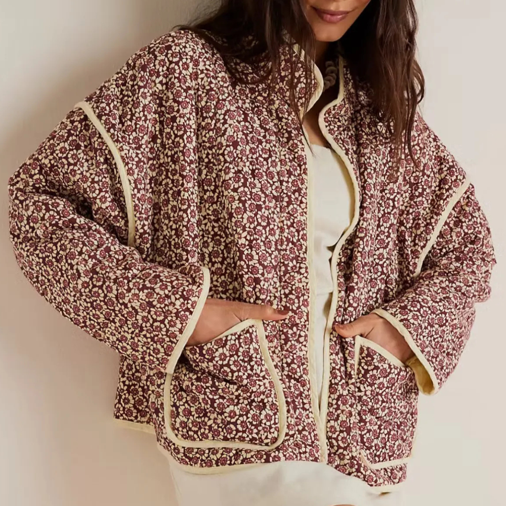 Women's Autumn Jacket Floral Pattern Elegant