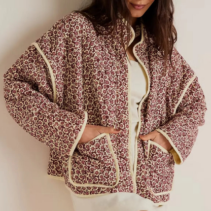 Women's Autumn Jacket Floral Pattern Elegant