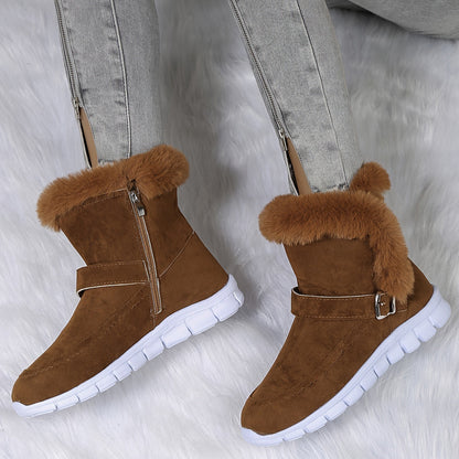 Women's Winter Boots Buckle Zipper