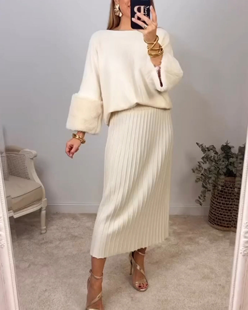 Elegant Pullover Long Sleeve Solid