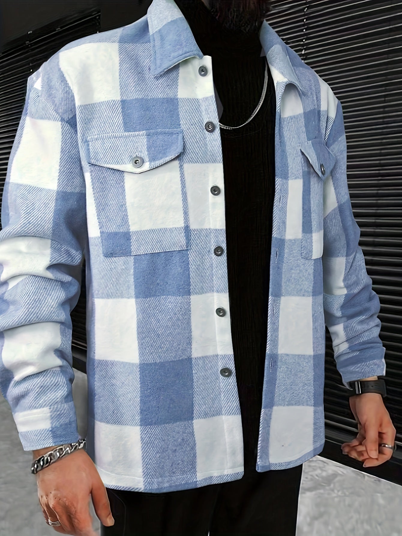 Checked Blouse Women Cotton Modern Casual