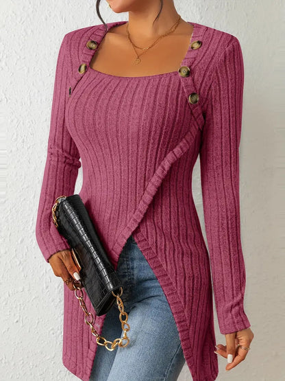 Stilvoller Frauen Pullover Langarm Gerippt