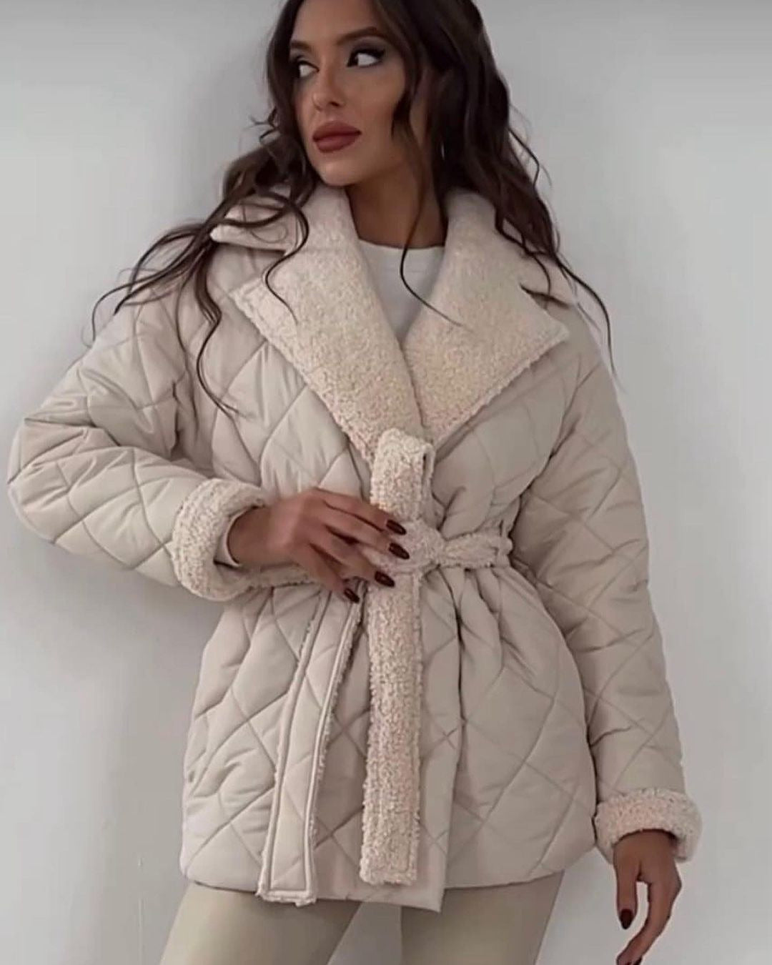 Winter Down Jacket Elegant Lapel Collar